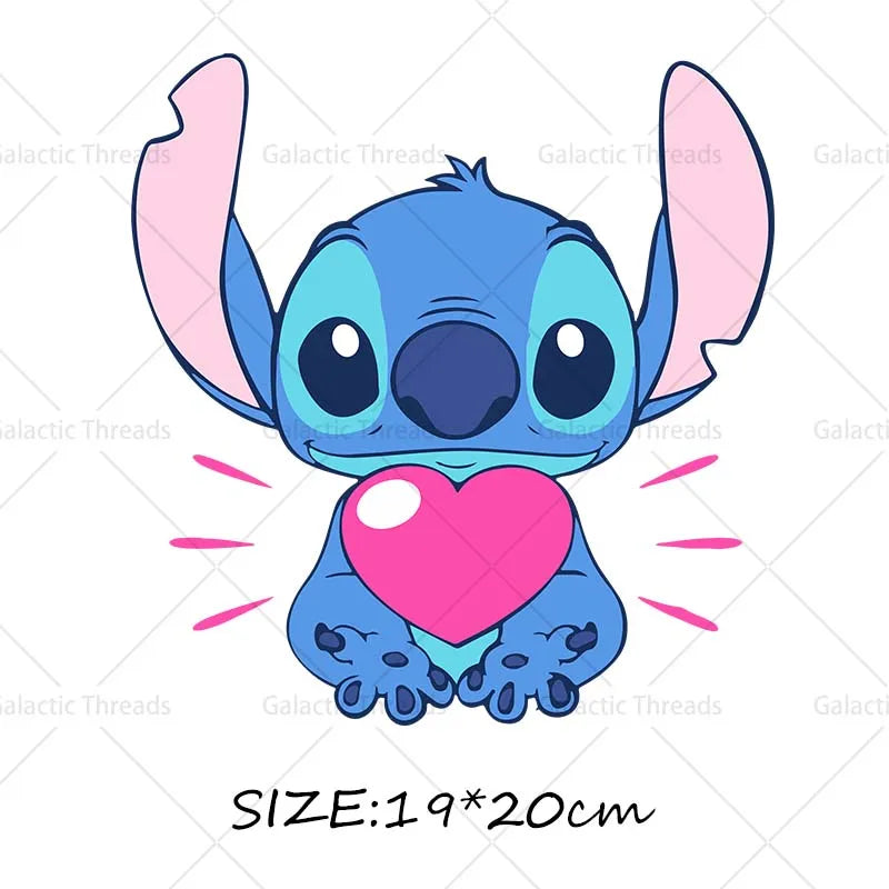 Stitch Lilo Iron on Decals Heat Press Patches Thermal Transfer Stickers for Clothes DIY Ironing Prints