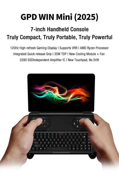 GPD WIN Mini 2025 AMD AI 9 HX 370 tableta portátil de 7 pulgadas 32/64GB RAM 1/2TB ROM Mini PC Windows11 WiFi6 BT Gaming laptop