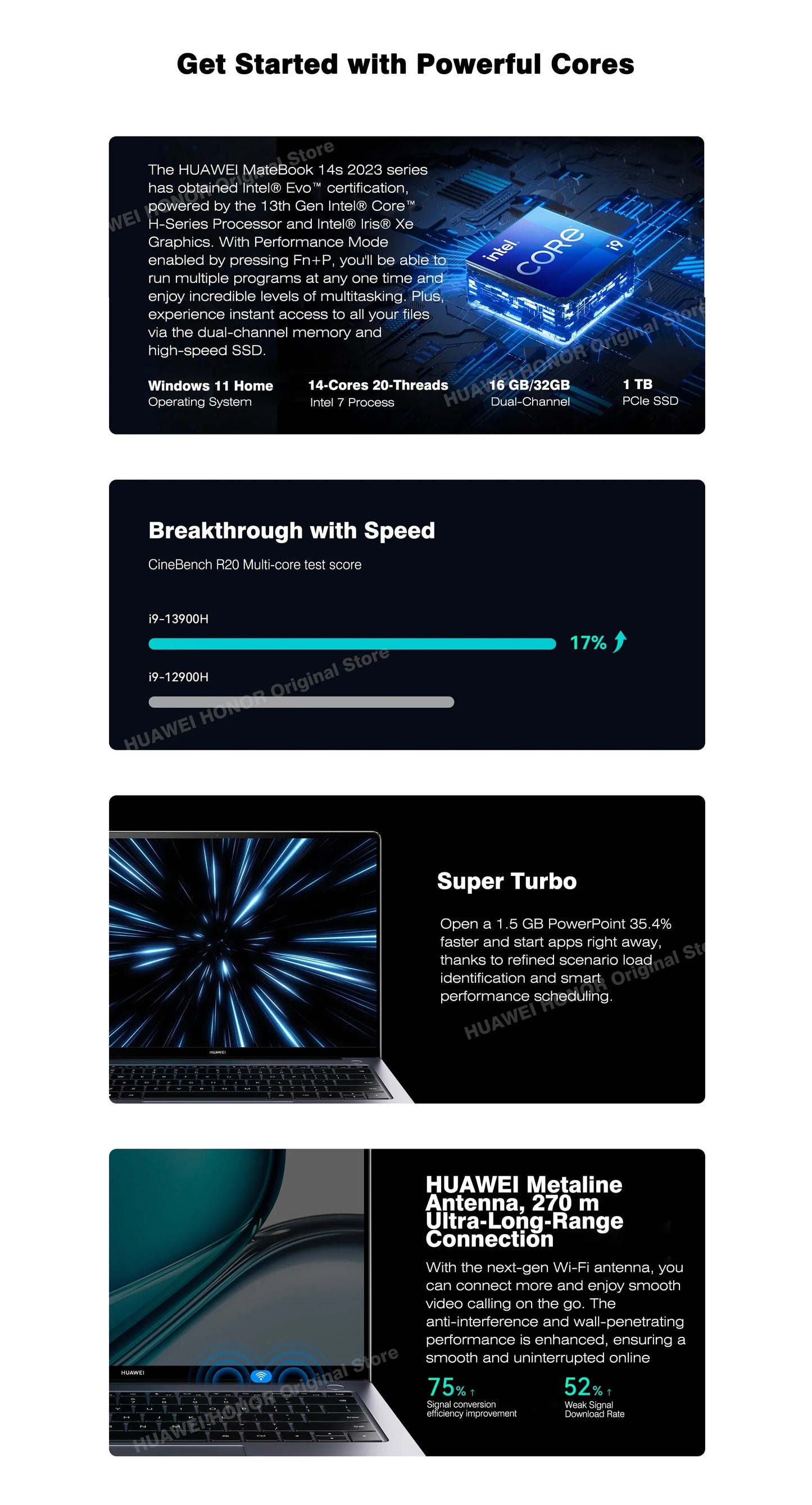 2023 HUAWEI MateBook 14s Laptop i5-13500H/i7-13700H/i9-13900H 16GB/32GB 512GB Netbook 14.2-inch 2.5K 120Hz TouchScreen SSD WiFi6