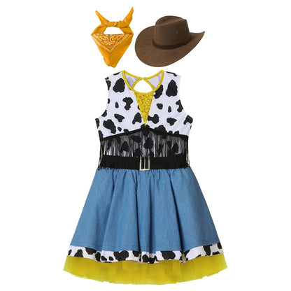 Wild West Cowgirl Cosplay Costume Set Cowboy Halloween Carnival Cosplay Dress Up Outfit Festival Dance Party Stage Performance