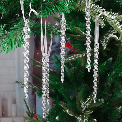 Ornement suspendu de noël en cristal acrylique, 2 à 12 pièces, ange brillant, flocon de neige, pendentif de glaçon pour décorations de fête de noël et du nouvel an