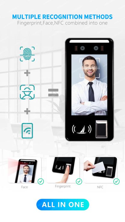HFSecurity FR05 5 ''Android accès par empreinte digitale reconnaissance faciale temps de présence Machine système de contrôle d'accès de porte
