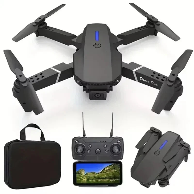 Drone professionnel E88 4K avec caméra grand angle HD 1080P, WiFi, FPV, recommandé de tenir un importateur RC pliable, hélicoptère quadrirotor, jouets pour enfants