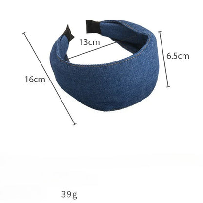 Rétro bleu Cowboy large bord Denim bandeau pour femme tempérament bandeau cheveux cerceau dame mode polyvalent cheveux accessoires nouveau