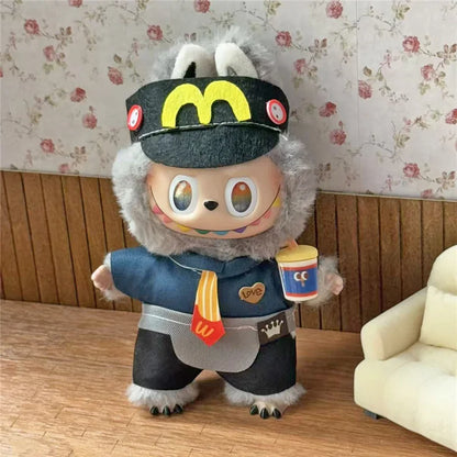Tenue de travail Vêtements pour poupée Labubu Mode Café Fast-food Frites Hamburgers Tenue Vêtements Accessoires Cosplay