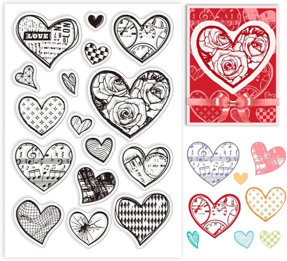 Tampons transparents en silicone pour bricolage, fond d'amour pour cartes exécutives, sceaux de tampon transparents, jour de Léon, scrapbooking