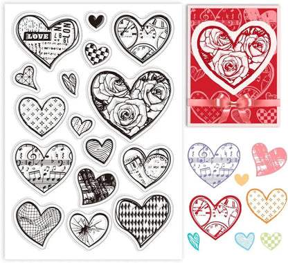 Tampons transparents en silicone pour bricolage, fond d'amour pour cartes exécutives, sceaux de tampon transparents, jour de Léon, scrapbooking