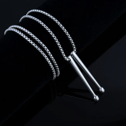Tambour collier baguettes Punk bijoux Punk baguettes pendentif collier Cool tambour bâton collier pour femmes hommes tambour bâton