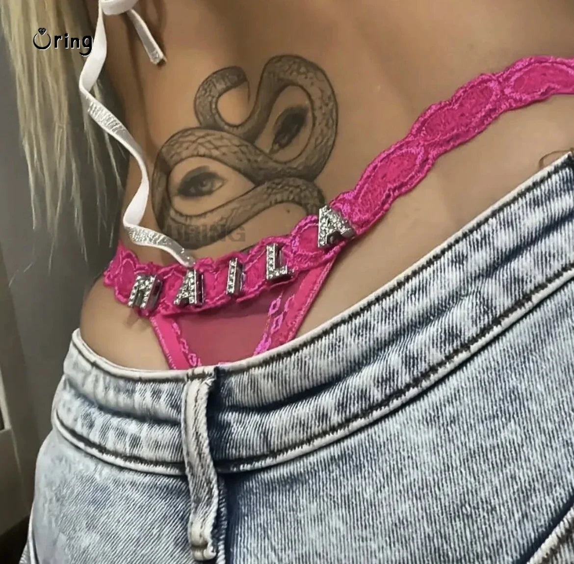 Tongs personnalisées avec nom pour petit ami, lettre en cristal, bijoux de corps pour femmes, Bikini Sexy en dentelle, culotte string, cadeau de saint valentin