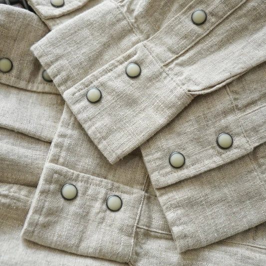 Chemise en lin Western Sle pour homme, décontractée, à manches longues, de couleur unie, coupe ample, col classique, boutonnée, tendance, kaki