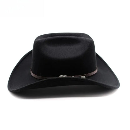 Chapeau de cowboy occidental vintage pour hommes, casquette de jazz de cowgirl avec cloche en cuir à large bord, chapeaux de Sombrero d'église pour homme
