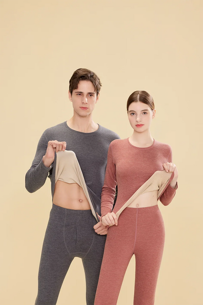 1 ensemble de sous-vêtements thermiques chauds en laine et soie pour femmes, ensembles de vêtements thermiques longs pour l'automne et l'hiver