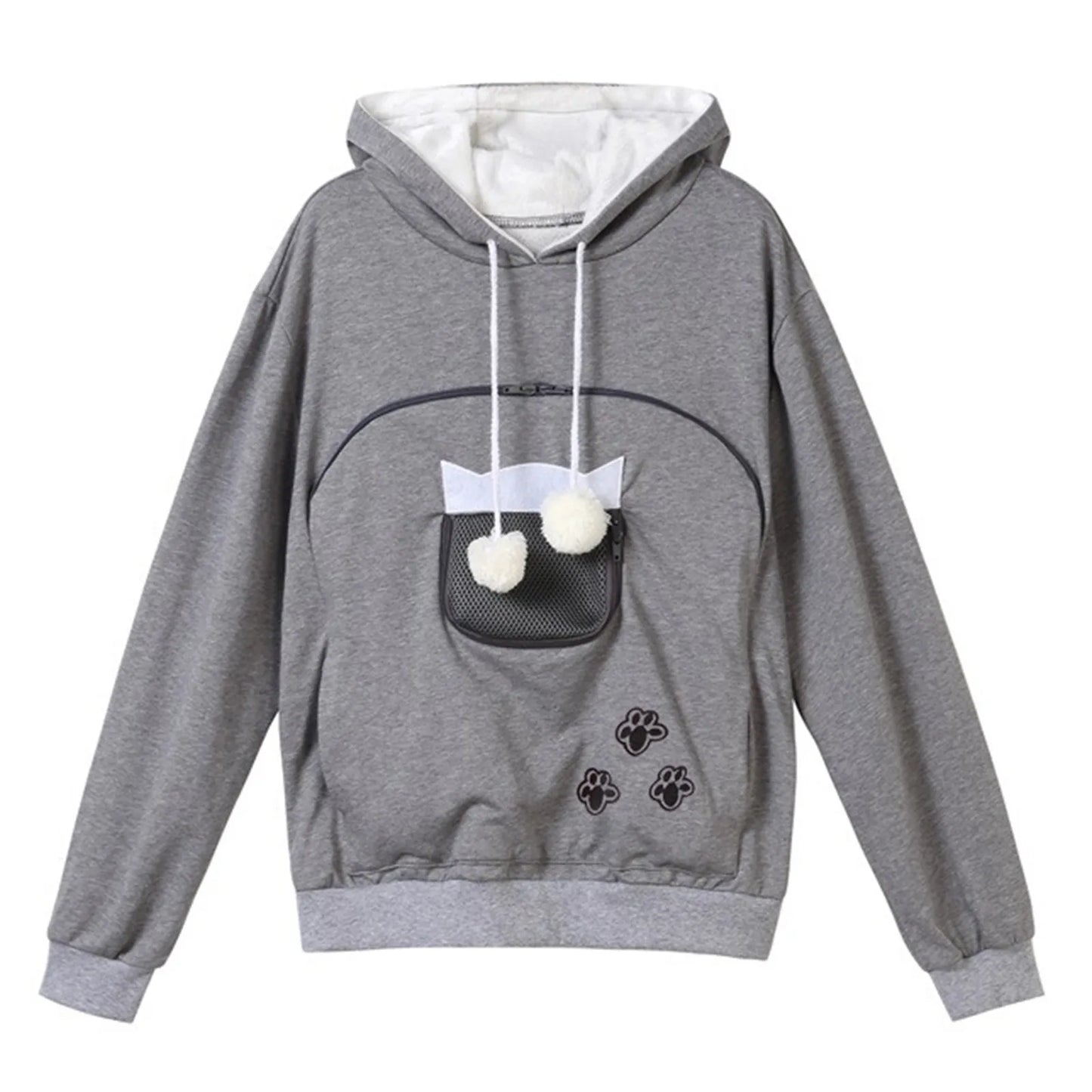 Hoodies For Teen Girls Women'S Solid Sport Casual Funny Cat Ear Zipper Mesh Large Pocket Hoodie 2000s Clothes Y2k