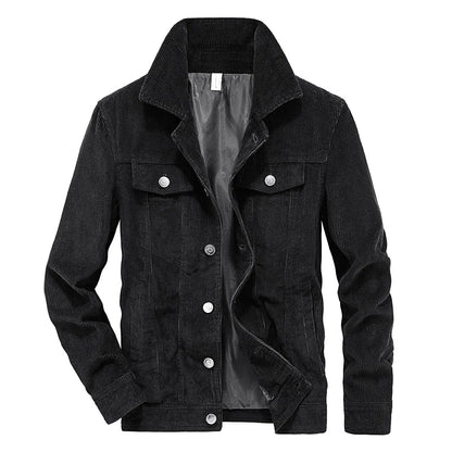 Manteaux tendance pour hommes, veste en velours automne, coupe slim, style vintage, décontracté, éclair, manches longues, vêtements d'extérieur, fermeture printemps-automne