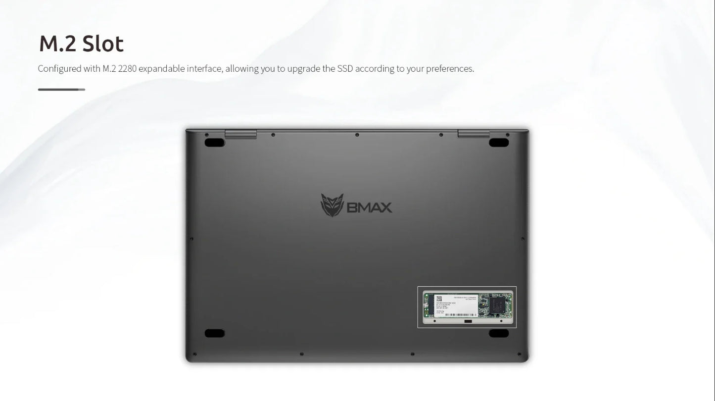 BMAX Y14 Laptop 14 inch Notebook Windows 11 16GB RAM LPDDR5 512GB SSD 1920*1080 IPS Intel N100 laptops Computer type-c