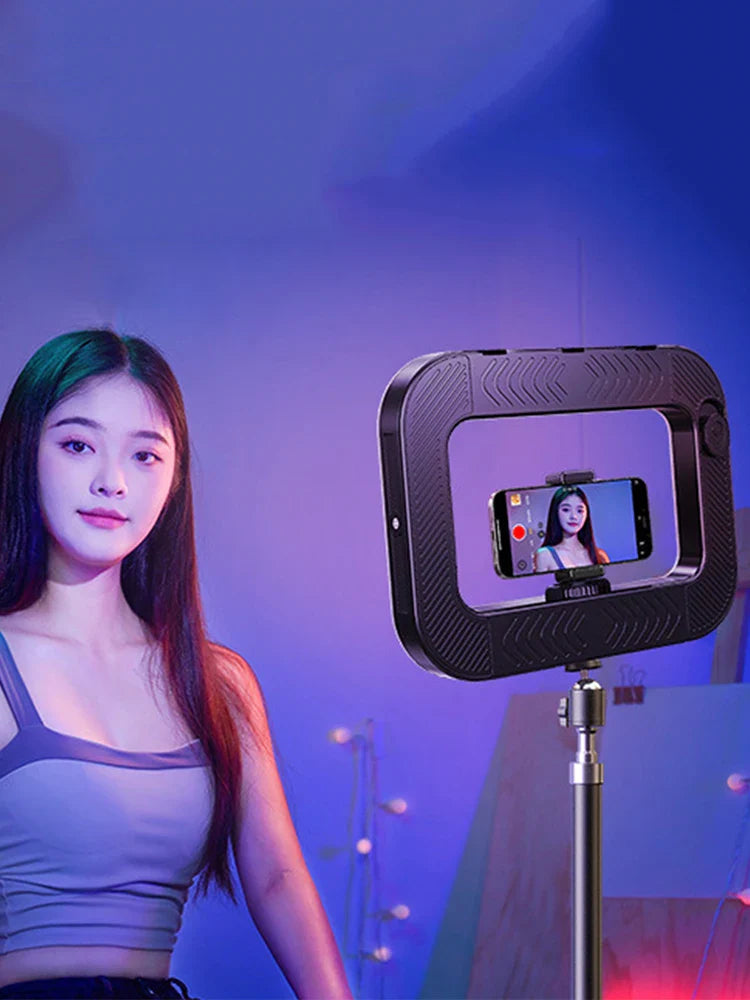 LED Phone Light Light Cell Phone Handheld Stabilizer W/ Ring Light for Camera Smartphone YouTube