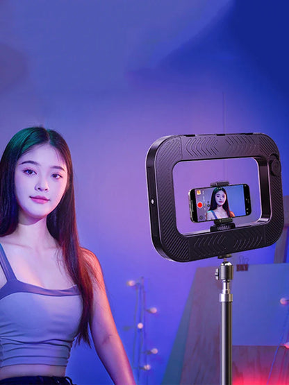 LED Phone Light Light Cell Phone Handheld Stabilizer W/ Ring Light for Camera Smartphone YouTube