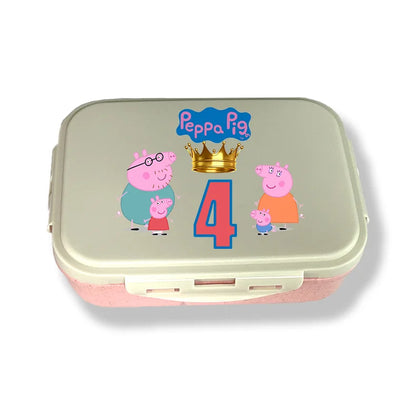 Peppa Pig  Lunch Box  Food Storage Containers Kids School Picnic Lunchbox Office Dinner Case Birthday Christmas Gift