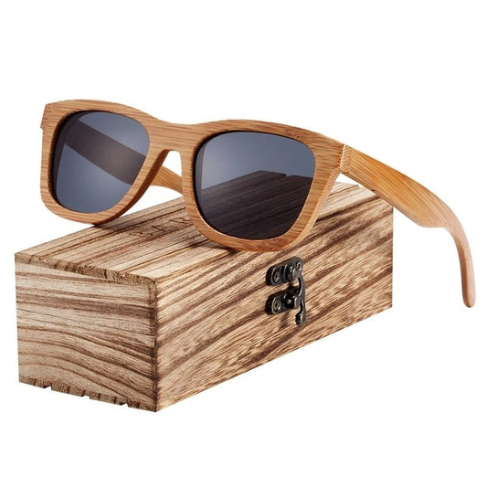Lunettes de soleil rétro aspect bois