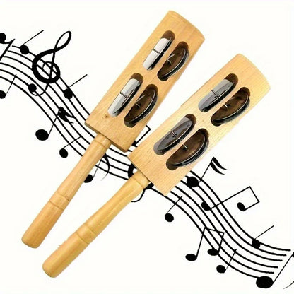 Instruments de Percussion pour enfants, bâtons de rythme en métal et bois, Instruments de Percussion, jouets musicaux éducatifs portables