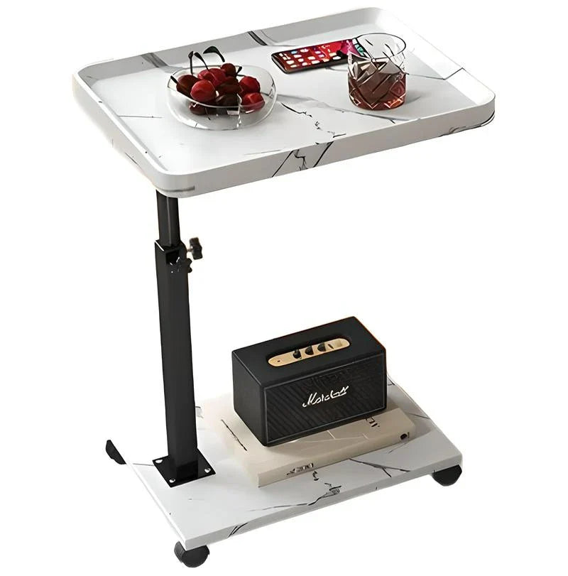 Chariot roulant réglable, Table de chevet, bureau pour ordinateur portable, lit médical pour la maison, plateau alimentaire 360 °   Bureau à domicile de table de plateau de canapé rotatif