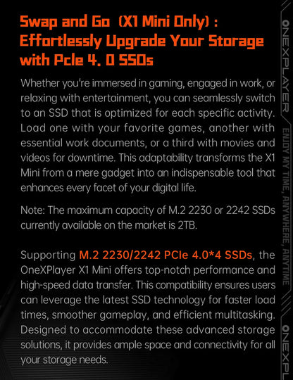 OneXPlayer X1 mini AMD R7-8840U PC Game Console 3 IN 1 Laptop Tablet 8.8 Inch LTPS Touch Screen Computer Detachable Controller