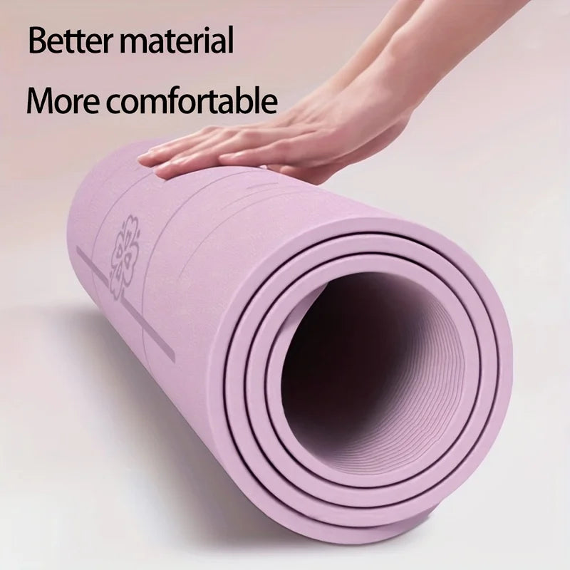 Tapis de Yoga TPE Épais Antidérapant Tapis de Fitness Insonorisé Tapis de Sol pour Corde à Sauter Tapis de Danse Essentiels Pilates Fitness