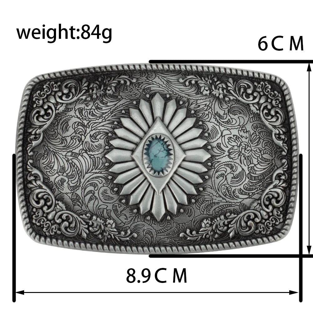 Ceinture classique en cuir véritable avec boucle émail saphir et motif floral sculpté en argent pour femmes et hommes, cadeau