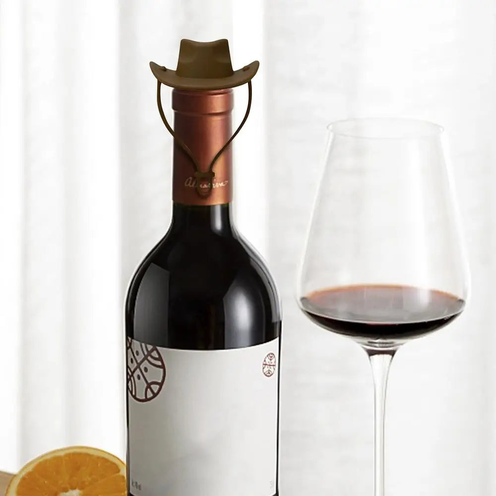 Creative Cowboy Hat Wine Stopper Champagne Bottle Silicone Wine Cork Funny Cowboy Hat Bar Home Wedding Decorative Wine Stopper