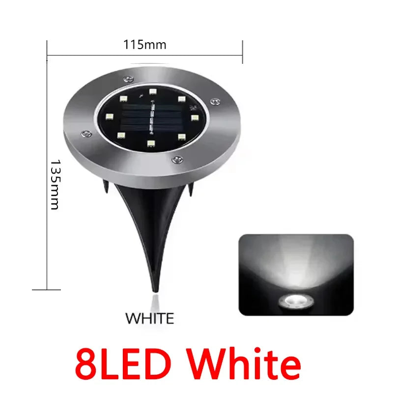 1/4/8 pièces lumières solaires extérieures 8/20LED s disque lampe souterraine projecteur enterré lumière solaire pour la maison jardin pelouse cour décoration