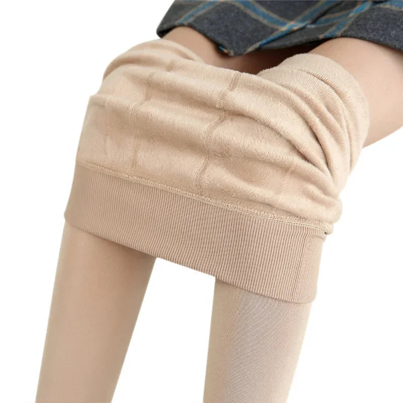 Femmes hiver Leggings chaud Leggins taille haute couleur unie velours femmes épaissi velours Leggings décontracté extensible Leggings