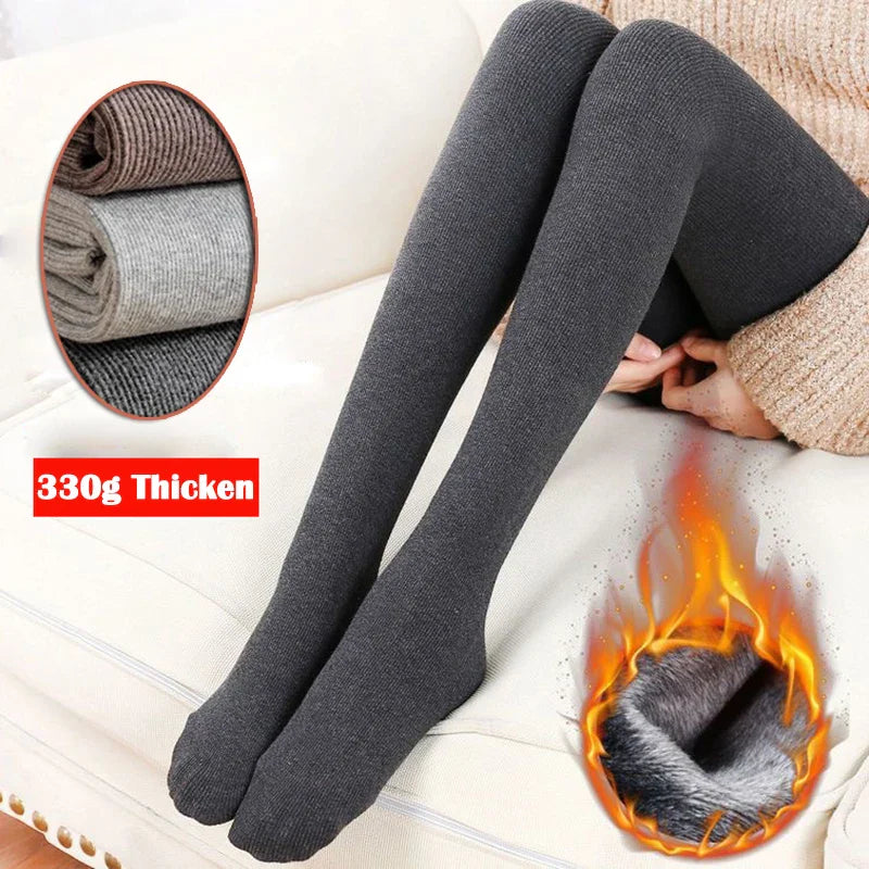 Leggings thermiques épais d'hiver 130g/330g en polaire chauds pour femmes, collants taille haute élastiques, moulants et sexy 2026