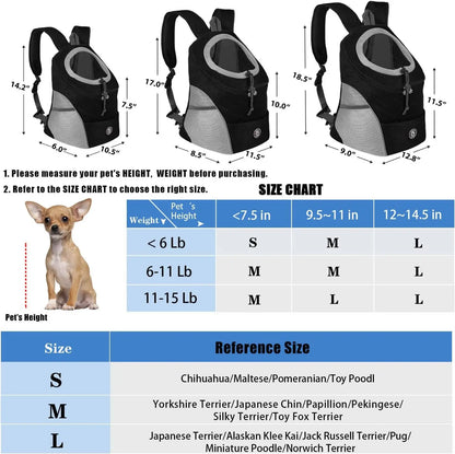 Sac à dos Portable pour animaux de compagnie, Double sac à bandoulière pour chien, sac de transport pour chat de voyage en plein air, sac avant pour chien, sac à dos en maille
