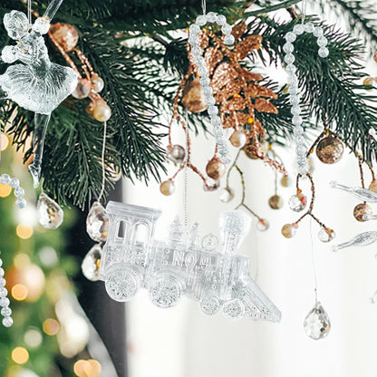 Arbre de noël Transparent flocon de neige suspendus ornements pendentif acrylique 2025 décoration de noël pour la maison cadeaux Navidad nouvel an 2026