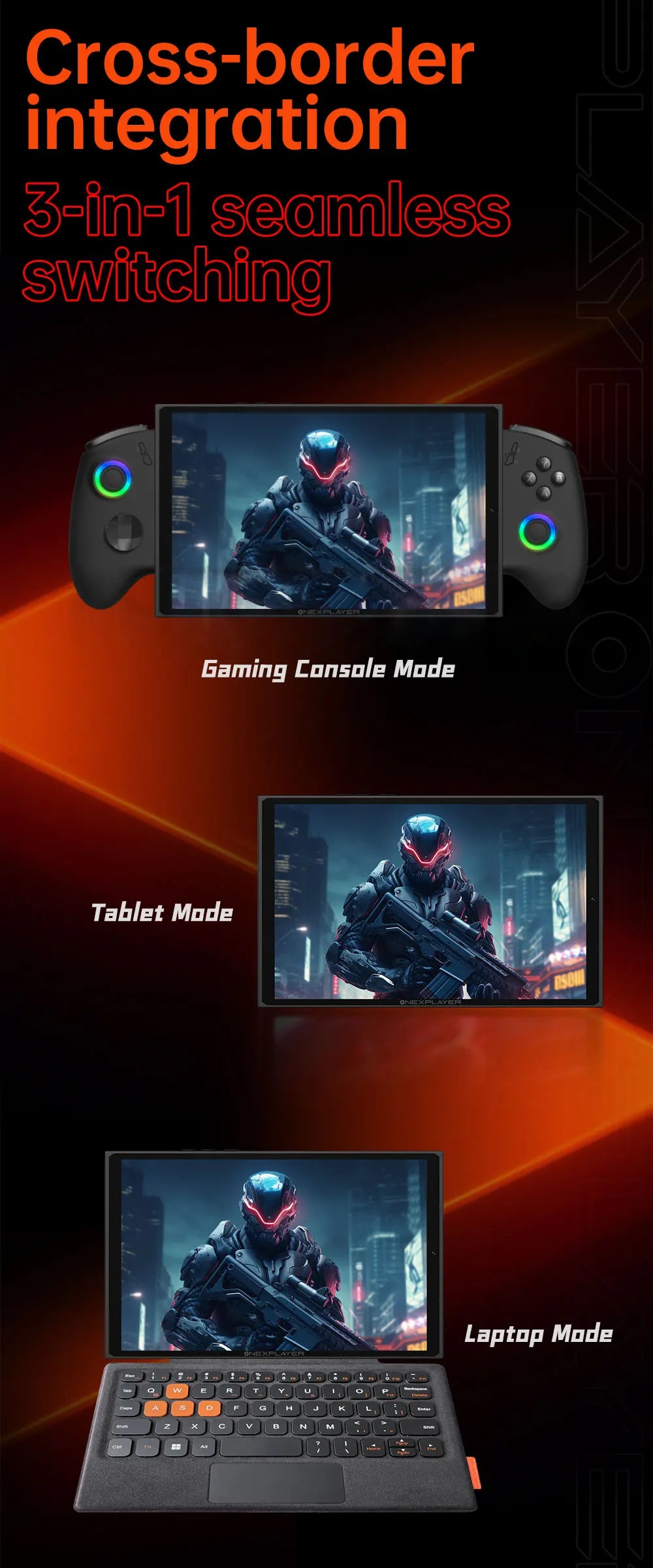 OneXplayer X1 mini AMD AI 9 HX 370 / 8840U 8.8'' 3-In-1 Handheld PC Game Console Laptop Tablet AI Computer Detachable Controller