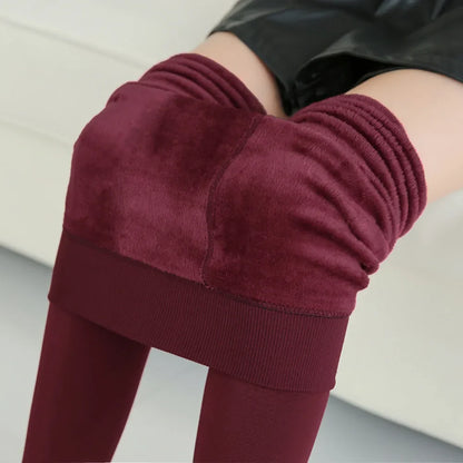 Legging taille haute élastique en velours pour femme, collant chaud, épais, en molleton, décontracté, résistant, slim, Sexy