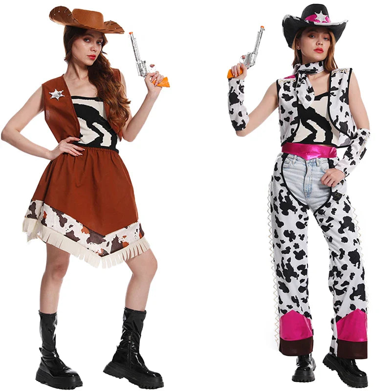 Robes de cowboy pour femmes, costumes de cowgirl de l'Ouest, déguisements adultes, tenues de fête de carnaval, de mascarade et de cosplay