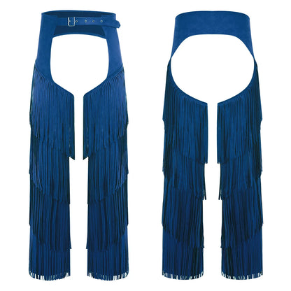 Pantalon Long en flanelle pour femmes, avec pompon latéral, taille, entrejambe ouvert, vélo, équitation, Cowgirl, Costume Cospaly d'halloween