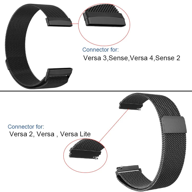 Bracelet en métal pour Fitbit Versa 2 3 4 Lite Sense Band Wrist Milanese Sense 2 Bracelet de rechange à boucle magnétique Fitbit Watchband
