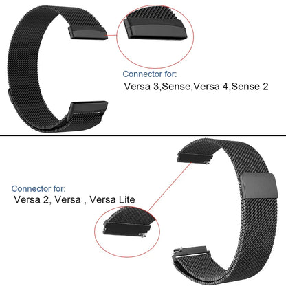 Bracelet en métal pour Fitbit Versa 2 3 4 Lite Sense Band Wrist Milanese Sense 2 Bracelet de rechange à boucle magnétique Fitbit Watchband
