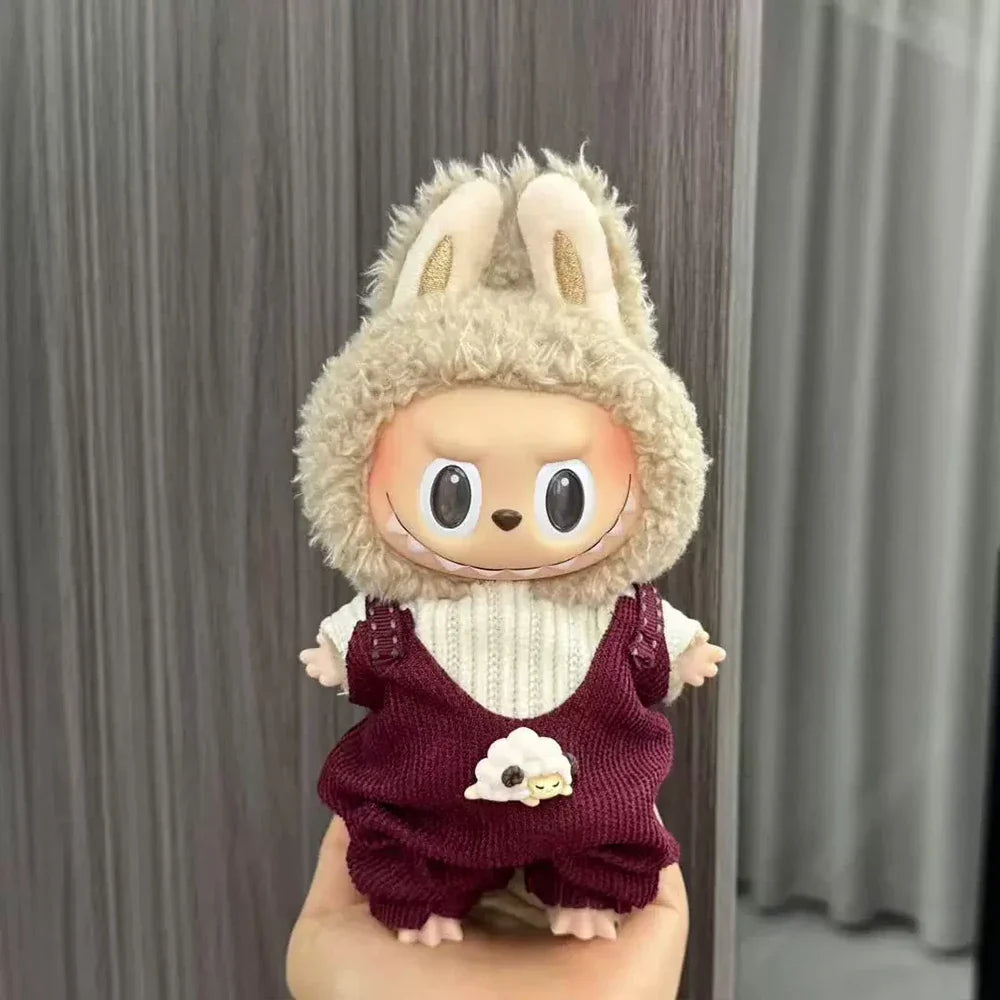 Labubu Doll Clothes Enamel Labu Cloth 17cm Doll Cute Dress-up Climbing Clothes Skirt Plush Toy Clothes