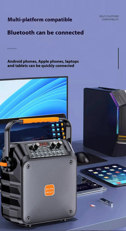 Dual Wireless Microphones & RGB LED Lighting! Outdoor Karaoke Speaker With 30W Power For Camping & Campfires OEM Supplier