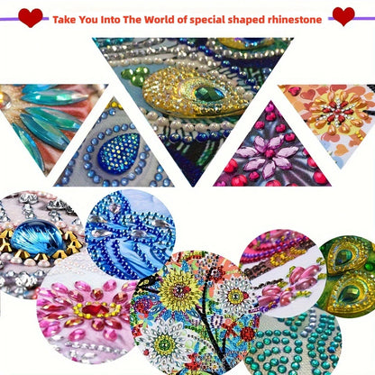 6 DIY diamond paintings Christmas-themed paper greeting cards with diamond stickers are perfect for family gatherings