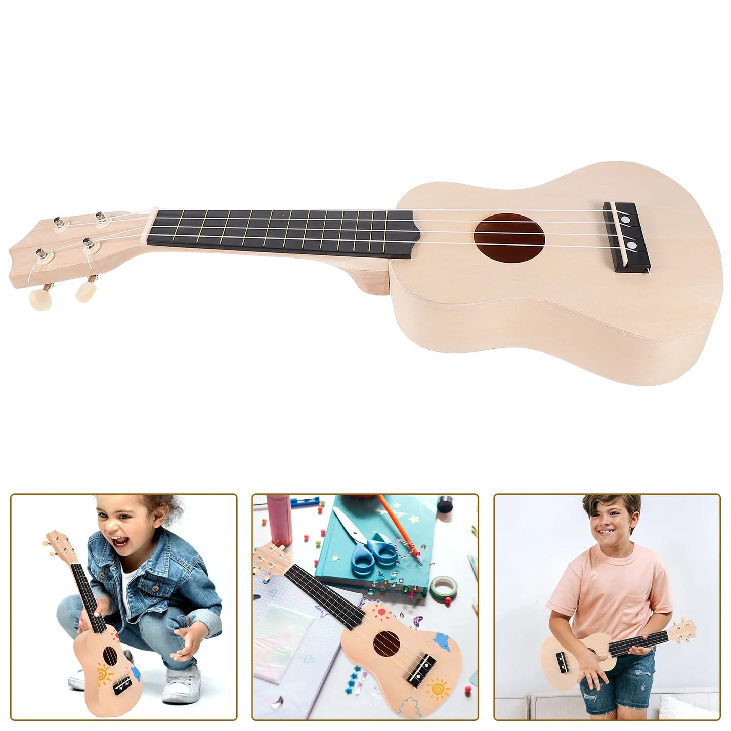 Matériel de haute qualité Kit de ukulélé inachevé assemblé à la main bricolage ukulélé peinture guitare Instruments de musique ukulélé