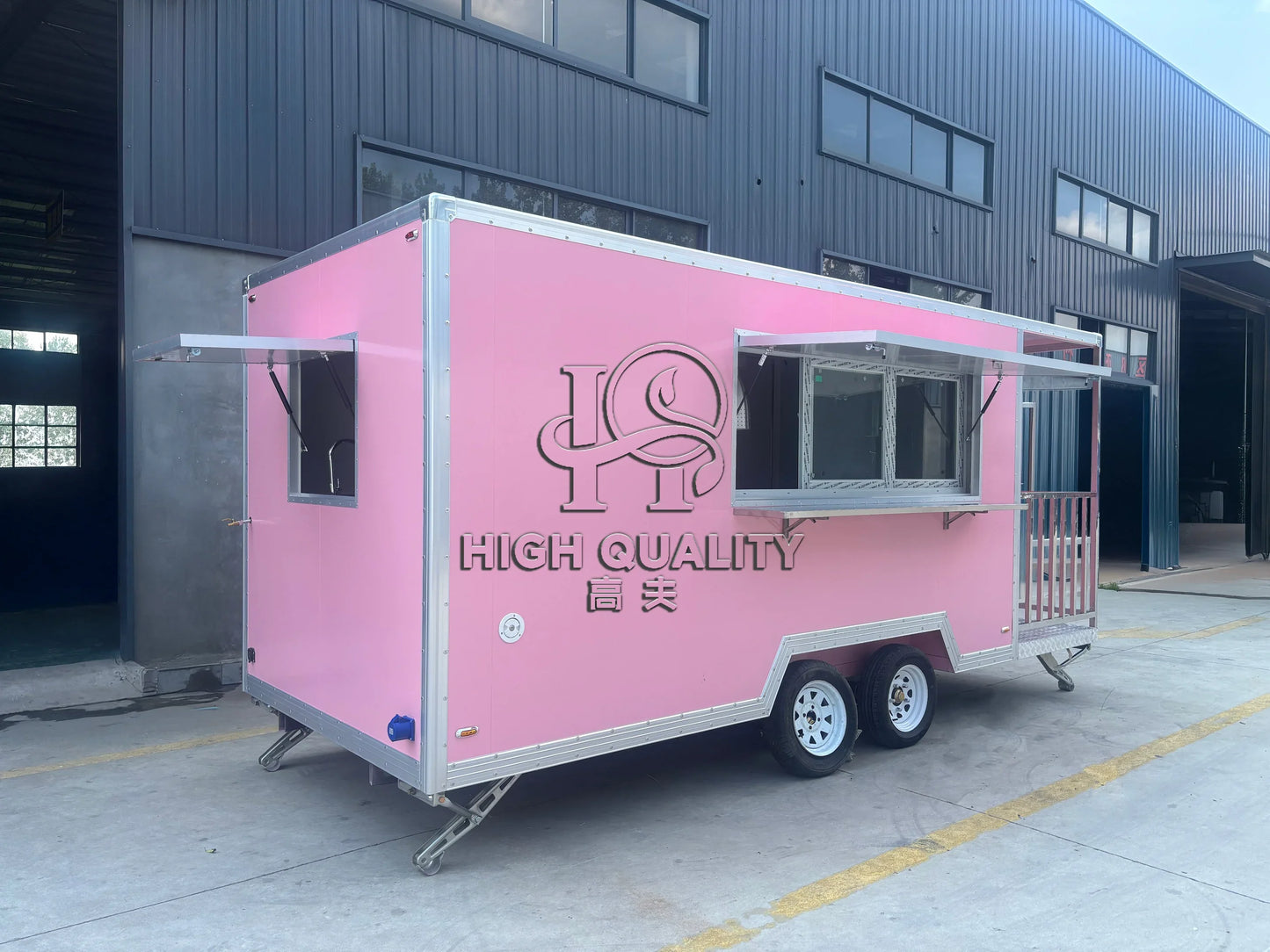 Remorque rose à vendre, nouveau camion de restauration, chariot mobile de restauration rapide, cuisine extérieure, remorque à glace et à pizza, norme américaine