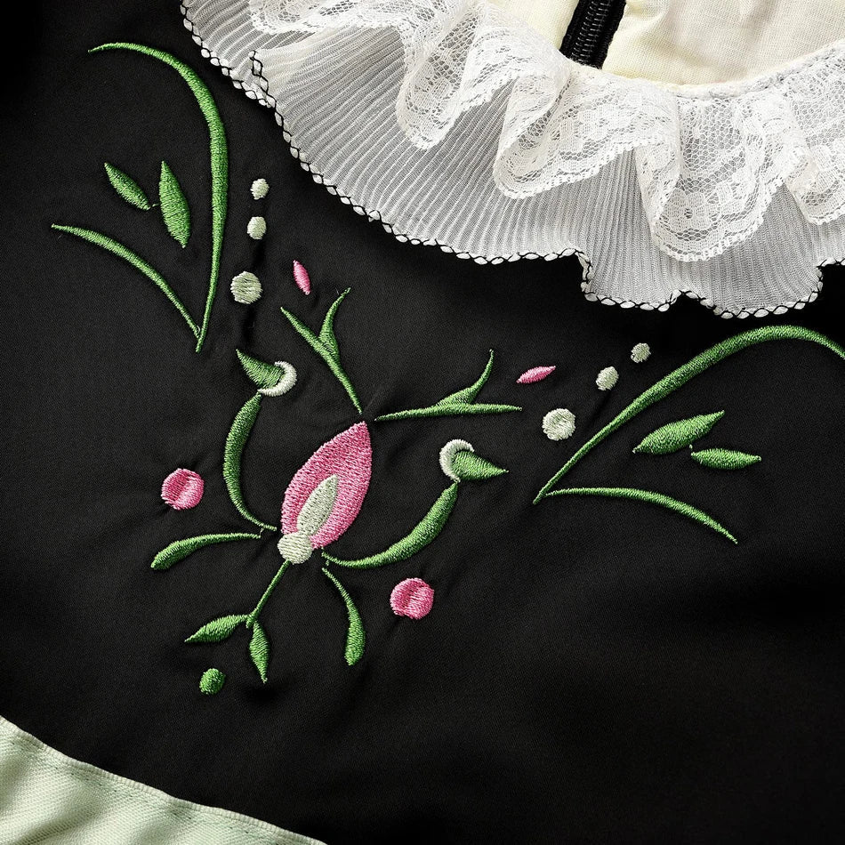 Robe de princesse de cosplay Anna pour filles, costume en maille à manches lanternes, pour fête d'anniversaire, carnaval, Halloween, robe de bal pour enfants
