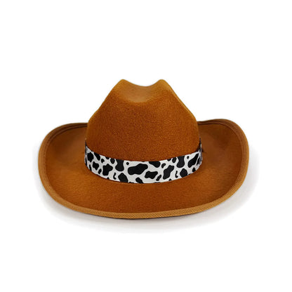 Children's Cowboy Hat, High-Quality Cowgirl Hat, Cow Print Jazz Hat, Festive for Festival, Western Themed Event, Party