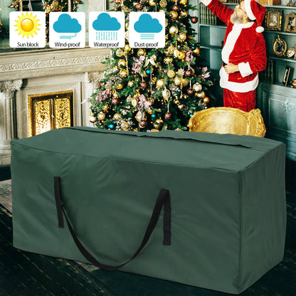 Sac de rangement pour coussins de mobilier, imperméable, anti-UV, résistant à l'usure, en tissu Oxford 210D robuste, sac de rangement pour sapin de Noël pour le jardin