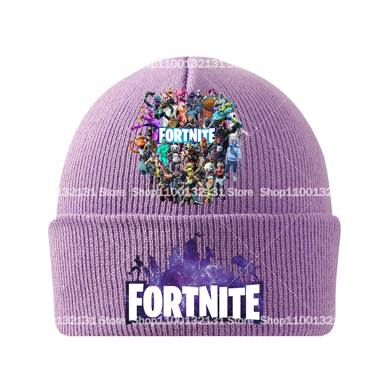 Bonnet tricoté Fortnites Chapeau de dessin animé Jeu Forteresse Nuit Casque Enfant Automne Hiver Bonnets en Laine Chapeau Anime Cadeau Anniversaire Enfant Nouveau