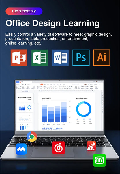 Ordinateur portable 15,6 pouces Windows 11 le moins cher de 2023, 16 Go de RAM, 1 To/512 Go/256 Go SSD, déverrouillage par empreinte digitale, pour le jeu